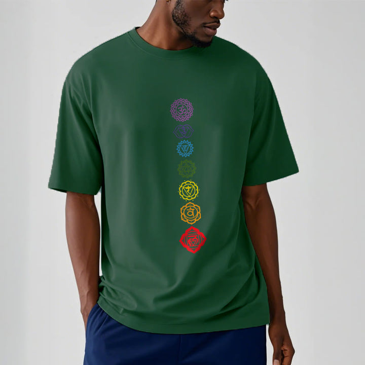 Buddha Stones Casual Colorful Circles Om Mani Padme Hum Pattern Tee T-Shirt - image 12