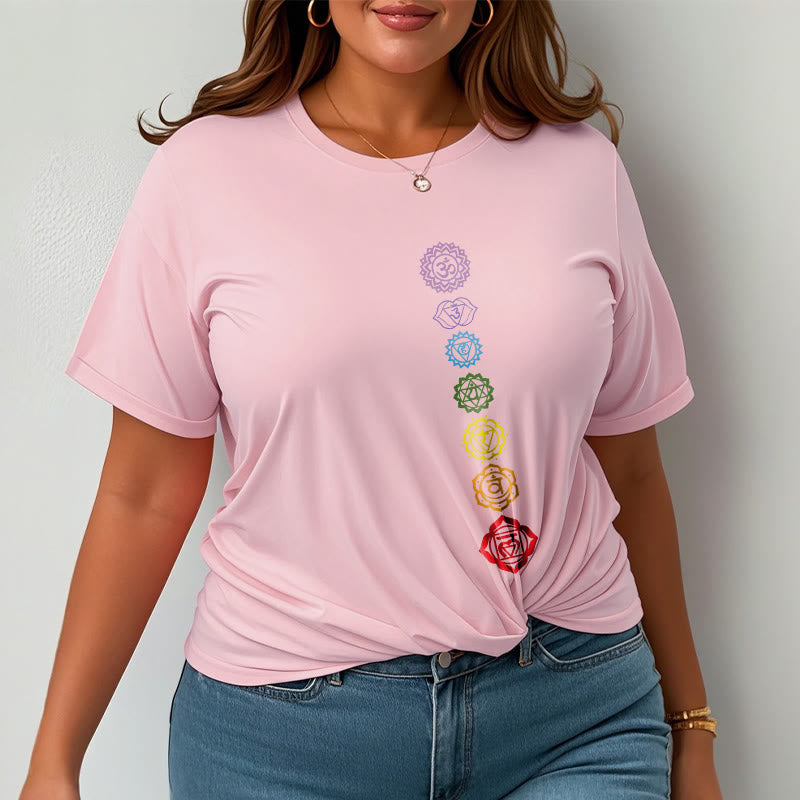 Buddha Stones Casual Colorful Circles Om Mani Padme Hum Pattern Tee T-Shirt - image 14