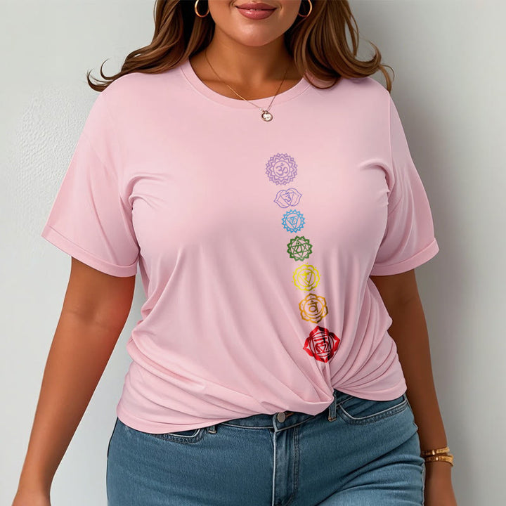 Buddha Stones Casual Colorful Circles Om Mani Padme Hum Pattern Tee T-Shirt - image 14