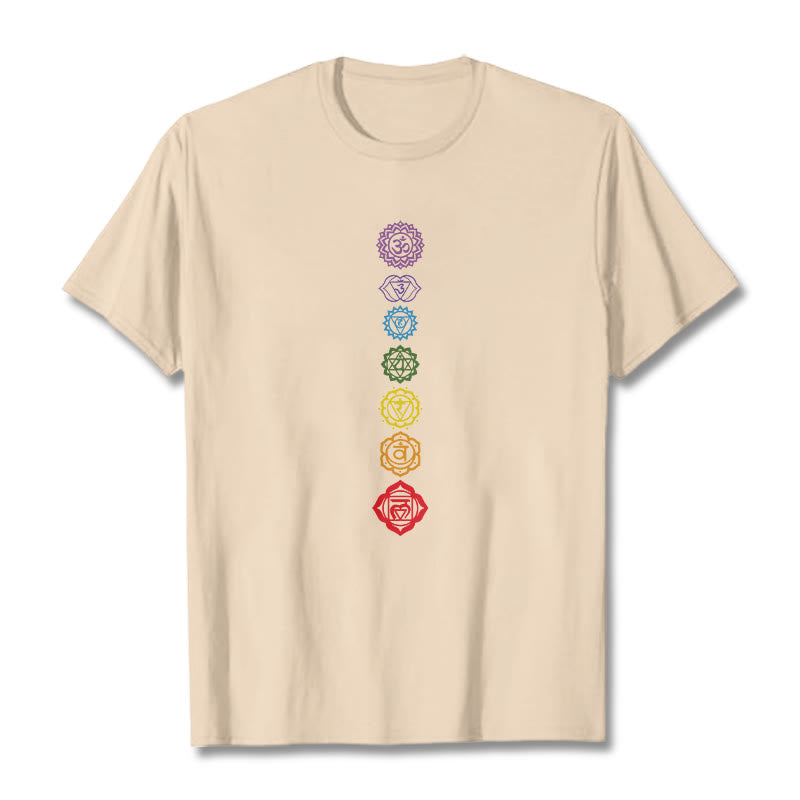 Buddha Stones Casual Colorful Circles Om Mani Padme Hum Pattern Tee T-Shirt - Bisque - 2XL - image 9