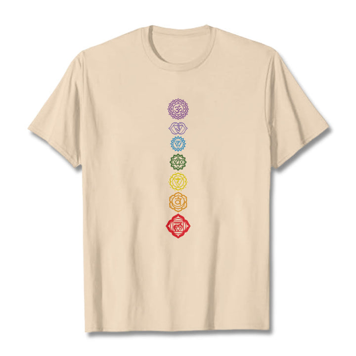 Buddha Stones Casual Colorful Circles Om Mani Padme Hum Pattern Tee T-Shirt - Bisque - 2XL - image 9