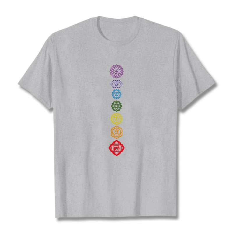 Buddha Stones Casual Colorful Circles Om Mani Padme Hum Pattern Tee T-Shirt - LightGrey - 2XL - image 20