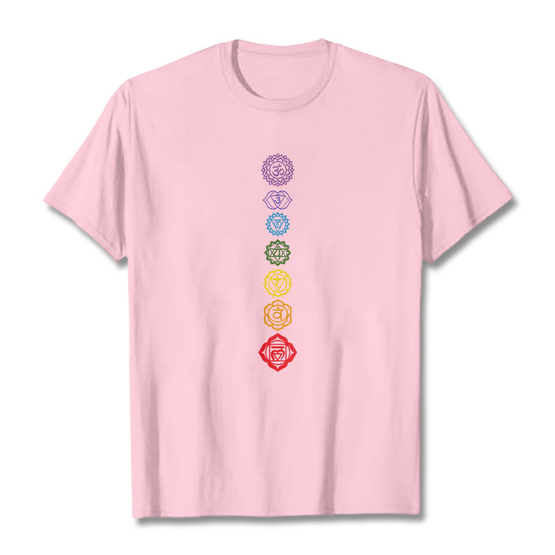 Buddha Stones Casual Colorful Circles Om Mani Padme Hum Pattern Tee T-Shirt - LightPink - 2XL - image 13