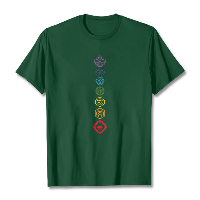 Buddha Stones Casual Colorful Circles Om Mani Padme Hum Pattern Tee T-Shirt - ForestGreen - 2XL - image 11