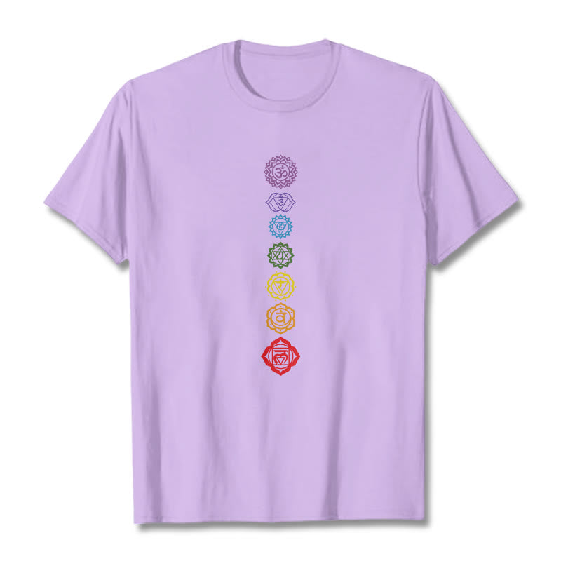 Buddha Stones Casual Colorful Circles Om Mani Padme Hum Pattern Tee T-Shirt - Plum - 2XL - image 17