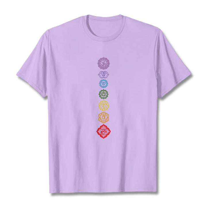 Buddha Stones Casual Colorful Circles Om Mani Padme Hum Pattern Tee T-Shirt - Plum - 2XL - image 17