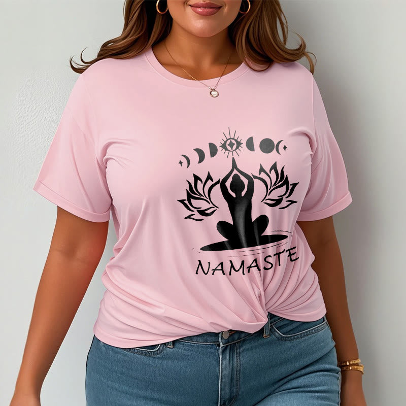 Buddha Stones Casual Meditative Figure Lotus Moon Eye Pattern Tee T-shirt - image 15