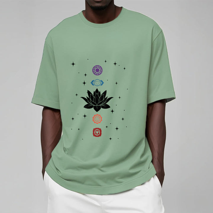 Buddha Stones Casual Lotus Flower Chakras Pattern Tee T-Shirt - image 16