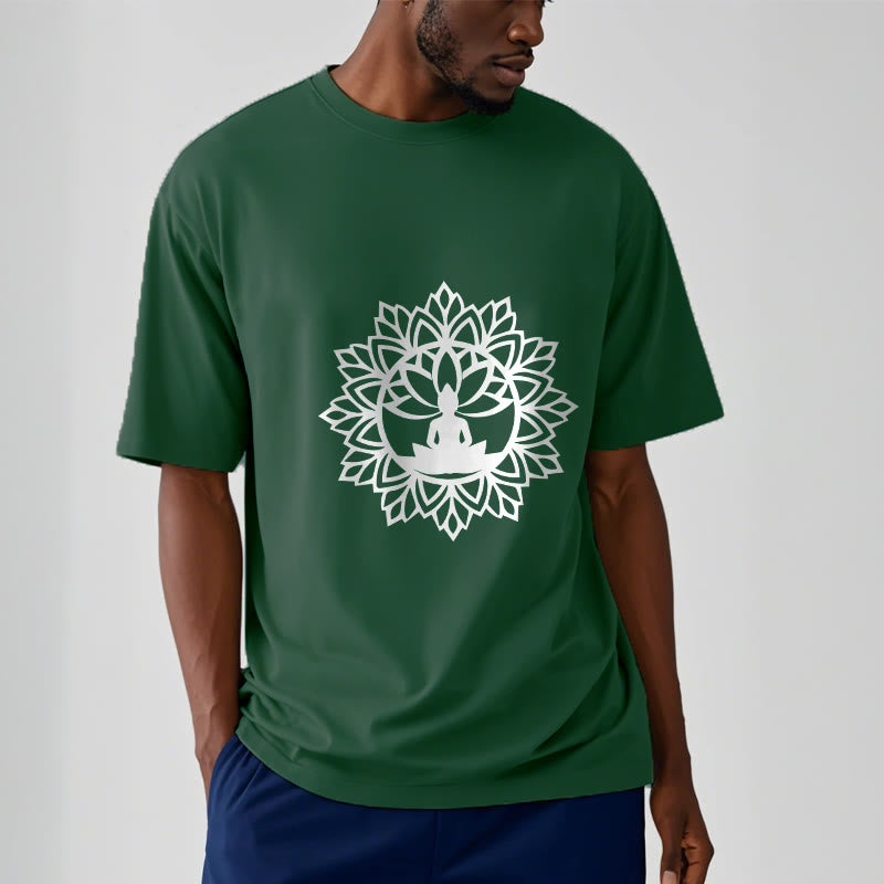 Buddha Stones Casual Mandala Seated Buddha Pattern Tee T-Shirt - image 14
