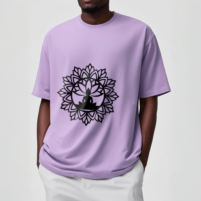 Buddha Stones Casual Mandala Seated Buddha Pattern Tee T-Shirt - image 18