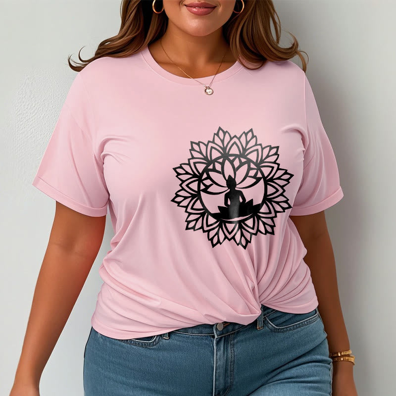Buddha Stones Casual Mandala Seated Buddha Pattern Tee T-Shirt - image 16