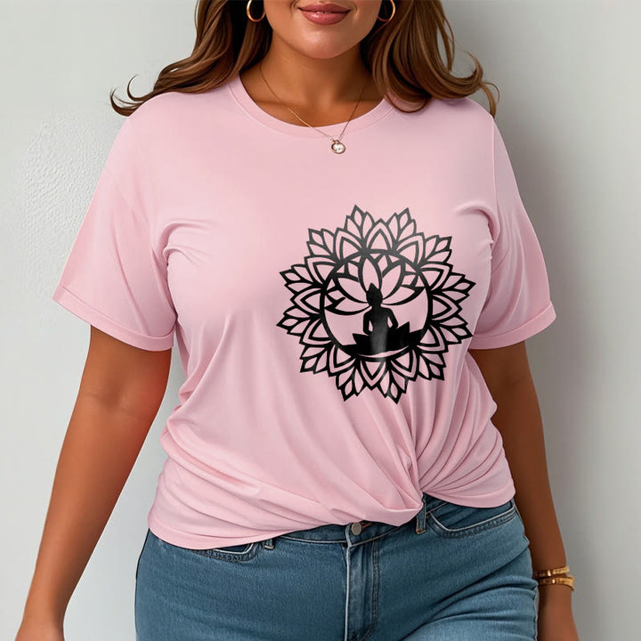 Buddha Stones Casual Mandala Seated Buddha Pattern Tee T-Shirt - image 16