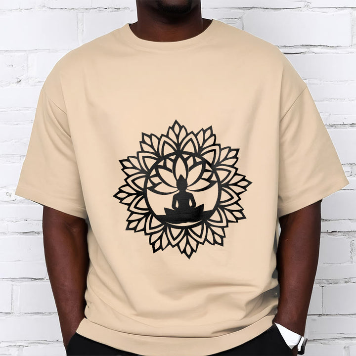 Buddha Stones Casual Mandala Seated Buddha Pattern Tee T-Shirt - image 12