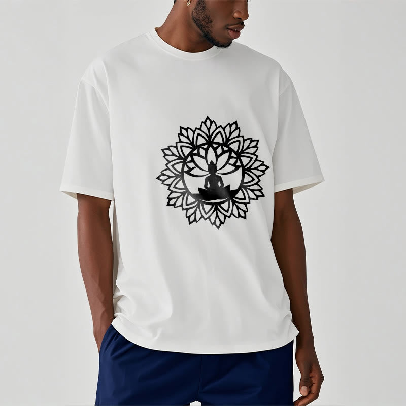 Buddha Stones Casual Mandala Seated Buddha Pattern Tee T-Shirt - image 9