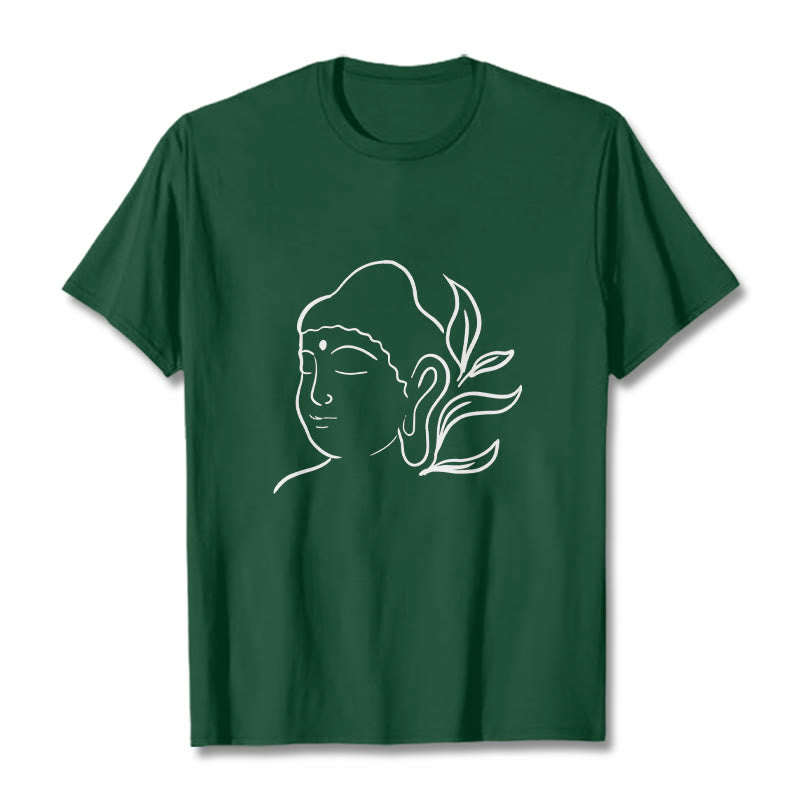 Buddha Stones Casual Buddha Face Pattern Tee T-shirt - ForestGreen - 2XL - image 11