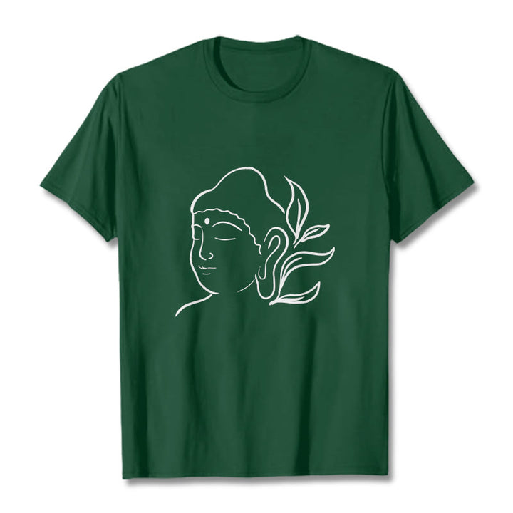 Buddha Stones Casual Buddha Face Pattern Tee T-shirt - ForestGreen - 2XL - image 11