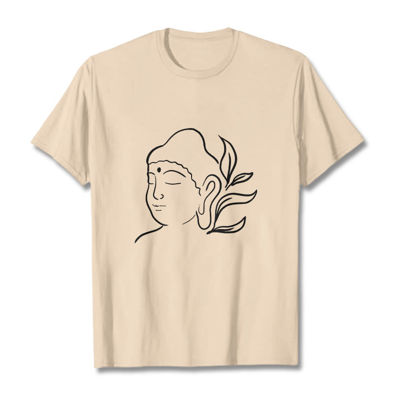 Buddha Stones Casual Buddha Face Pattern Tee T-shirt - Bisque - 2XL - image 9