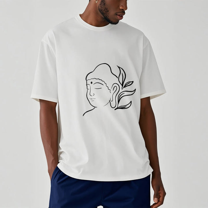 Buddha Stones Casual Buddha Face Pattern Tee T-shirt - image 7