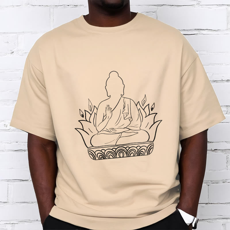 Buddha Stones Casual Meditation Buddha Pattern Tee T-shirt - image 2