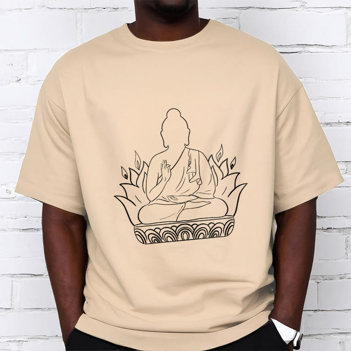 Buddha Stones Casual Meditation Buddha Pattern Tee T-shirt - image 2