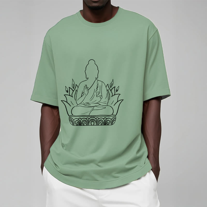 Buddha Stones Casual Meditation Buddha Pattern Tee T-shirt - image 16