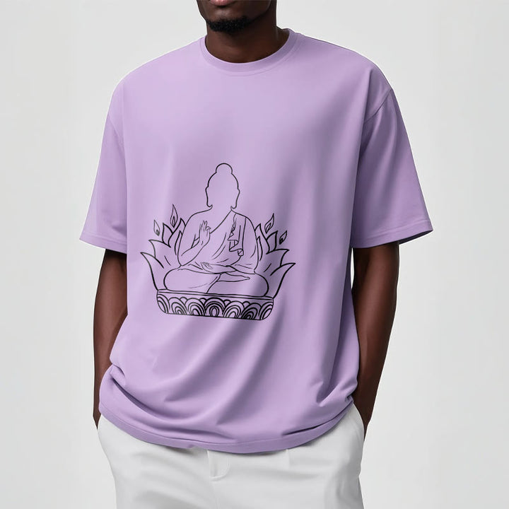 Buddha Stones Casual Meditation Buddha Pattern Tee T-shirt - image 18