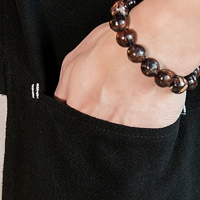 Buddha Stones Lace-Up Design Jacket Cotton Linen Men's Three Quarter Sleeve Kimono With Pockets - image 20