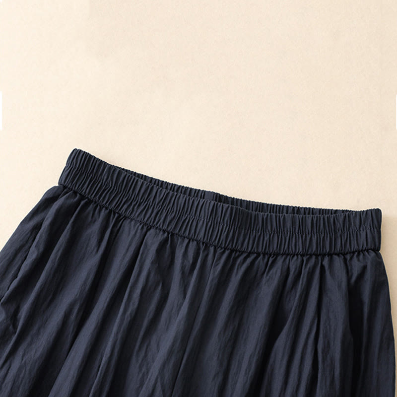Buddha Stones Casual Hem Hollow Design Women's Cotton 7-8 Length Wide Leg Pants With Pockets - image 17