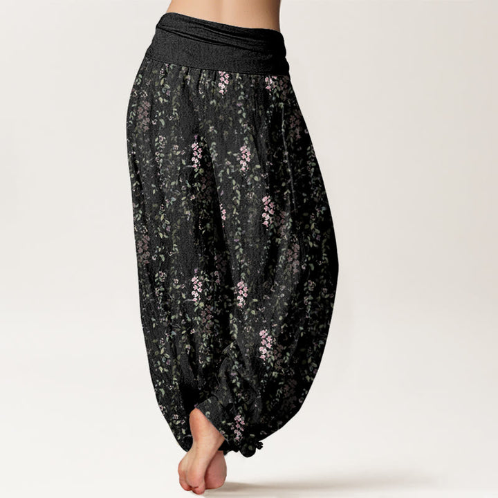 Buddha Stones Casual Tiny Flowers Pattern Women's Elastic Waist Harem Pants - image 10