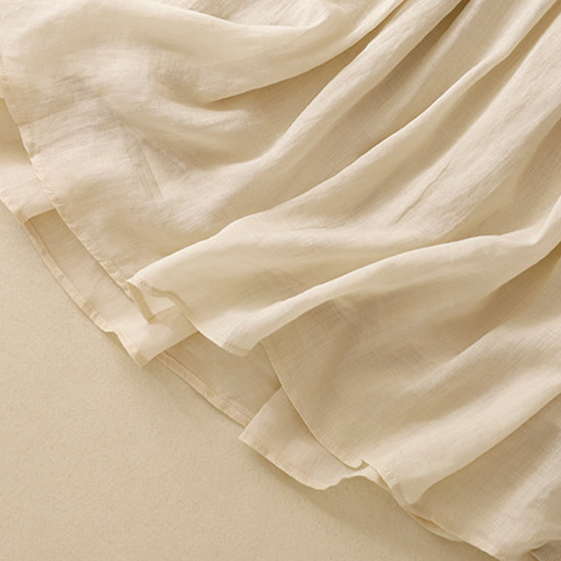 Buddha Stones Summer Solid Color Elastic Waist Drawstring Women's Skirt - image 26