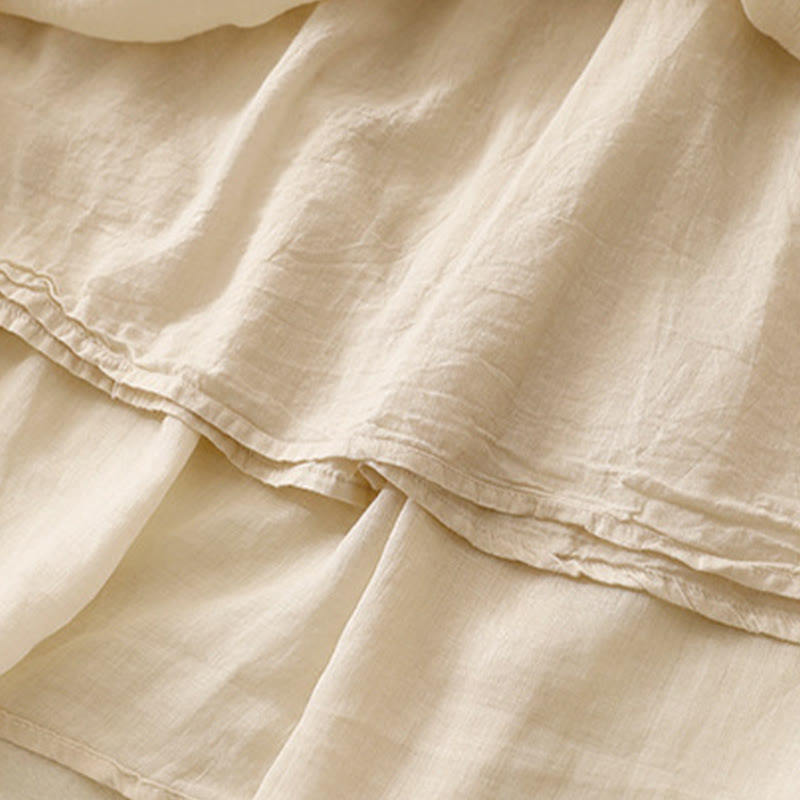 Buddha Stones Summer Solid Color Elastic Waist Drawstring Women's Skirt - image 24