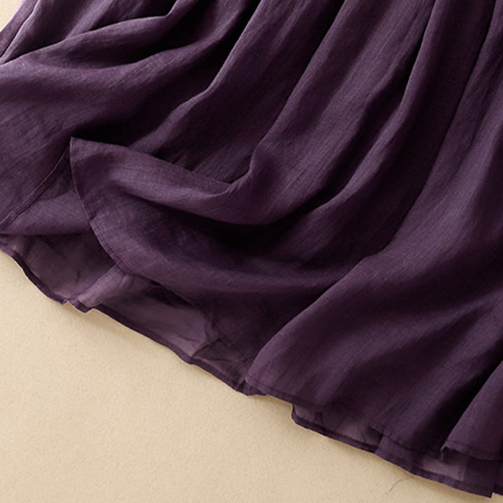 Buddha Stones Summer Solid Color Elastic Waist Drawstring Women's Skirt