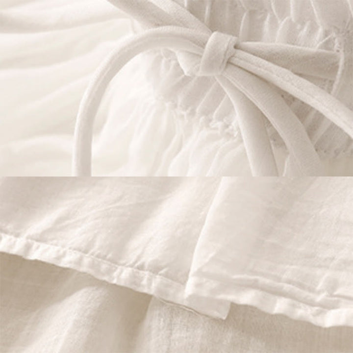 Buddha Stones Summer Solid Color Elastic Waist Drawstring Women's Skirt