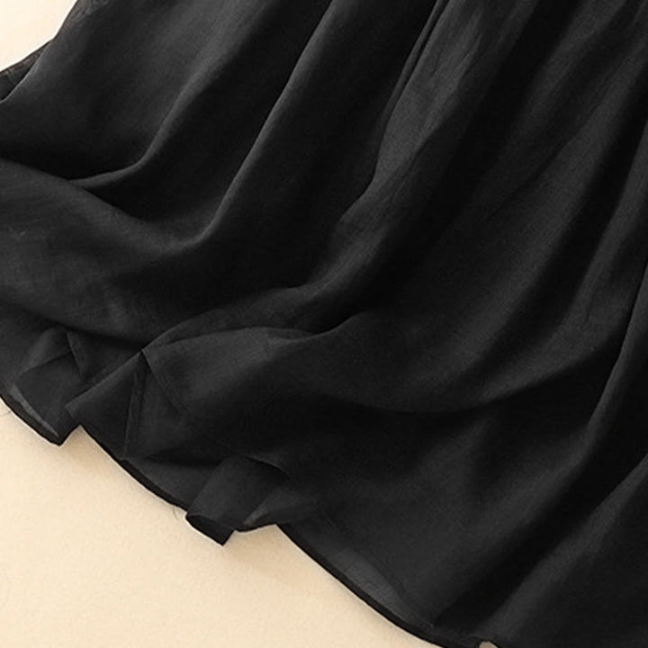 Buddha Stones Summer Solid Color Elastic Waist Drawstring Women's Skirt - image 15