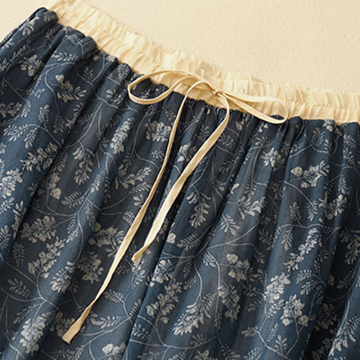Buddha Stones Floral A-line Elastic Waist Women's Skirt With Pockets - image 12