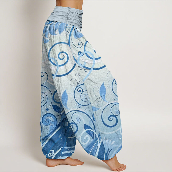 Buddha Stones Casual Vining Floral Pattern Women's Harem Pants - image 7