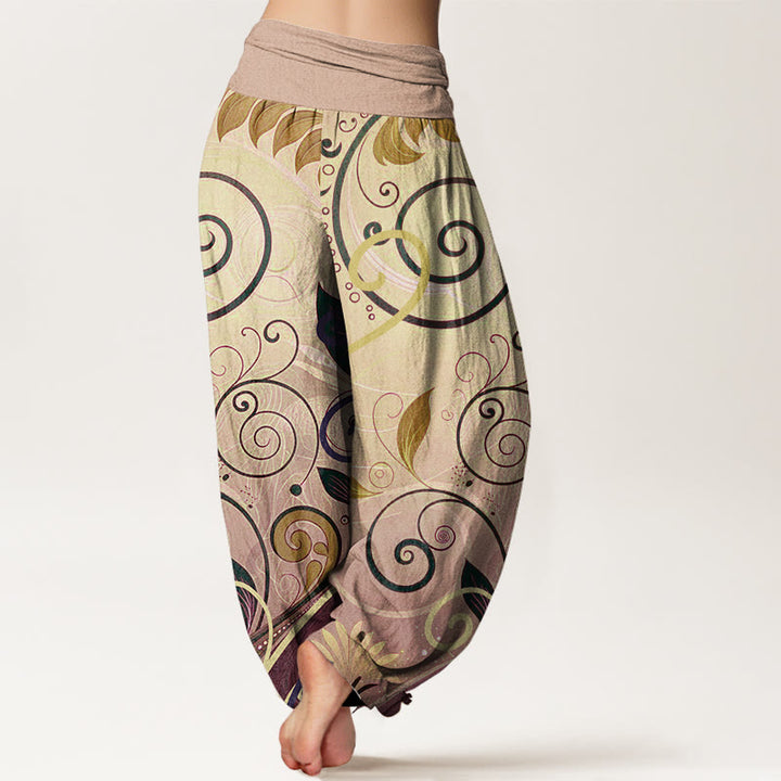 Buddha Stones Casual Vining Floral Pattern Women's Harem Pants - image 9