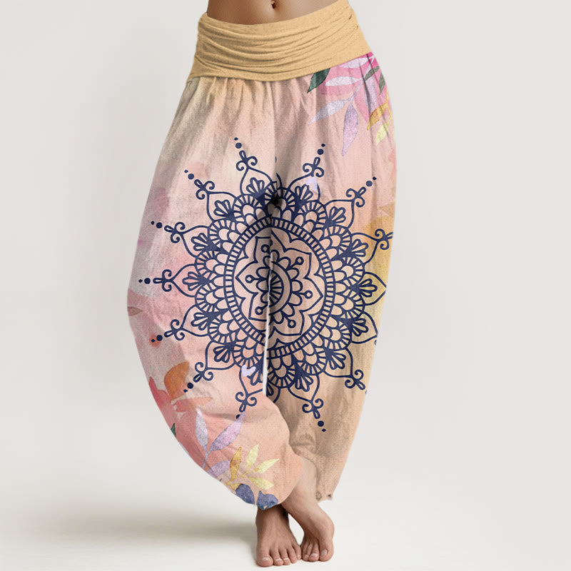 Buddha Stones Casual Mandala Pattern Women's Harem Pants - PeachPuff - US22，UK/AU26，EU54 (6XL) - image 1