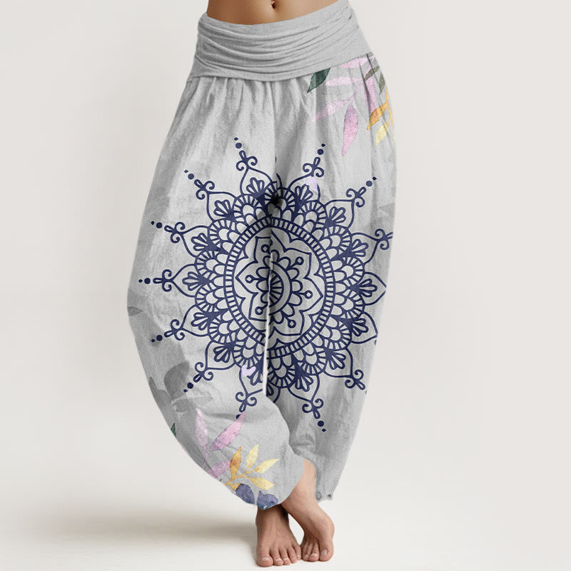 Buddha Stones Casual Mandala Pattern Women's Harem Pants - Gainsboro - US22，UK/AU26，EU54 (6XL) - image 7