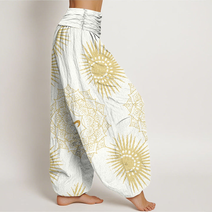 Buddha Stones Casual Mandala Om Symbol Sun Pattern Women's Harem Pants - image 10