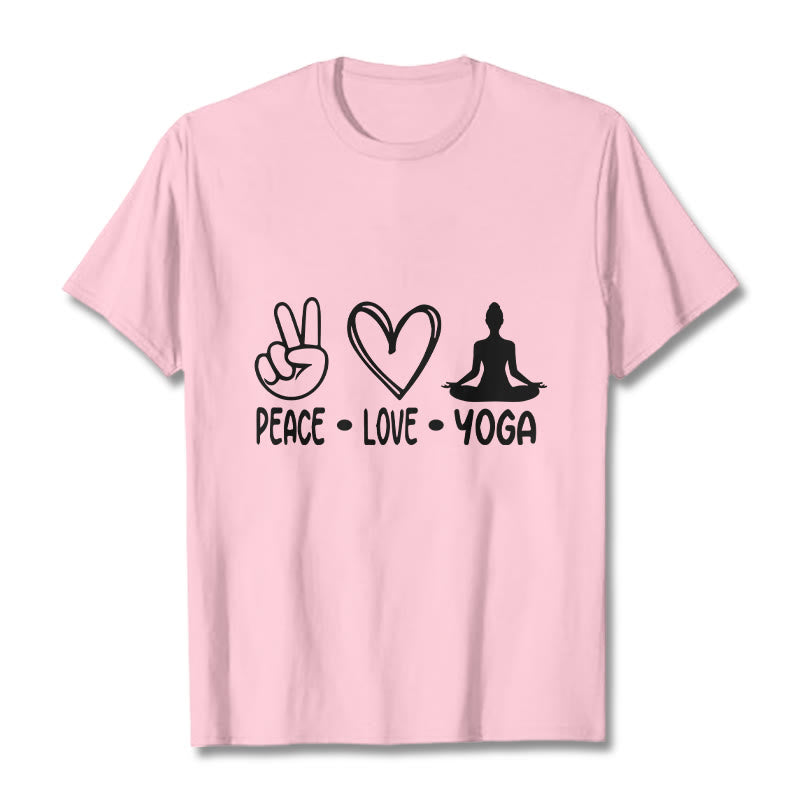 Buddha Stones Casual Hand Gesture Heart Yoga Pose Pattern Tee T-shirt - LightPink - 2XL - image 13