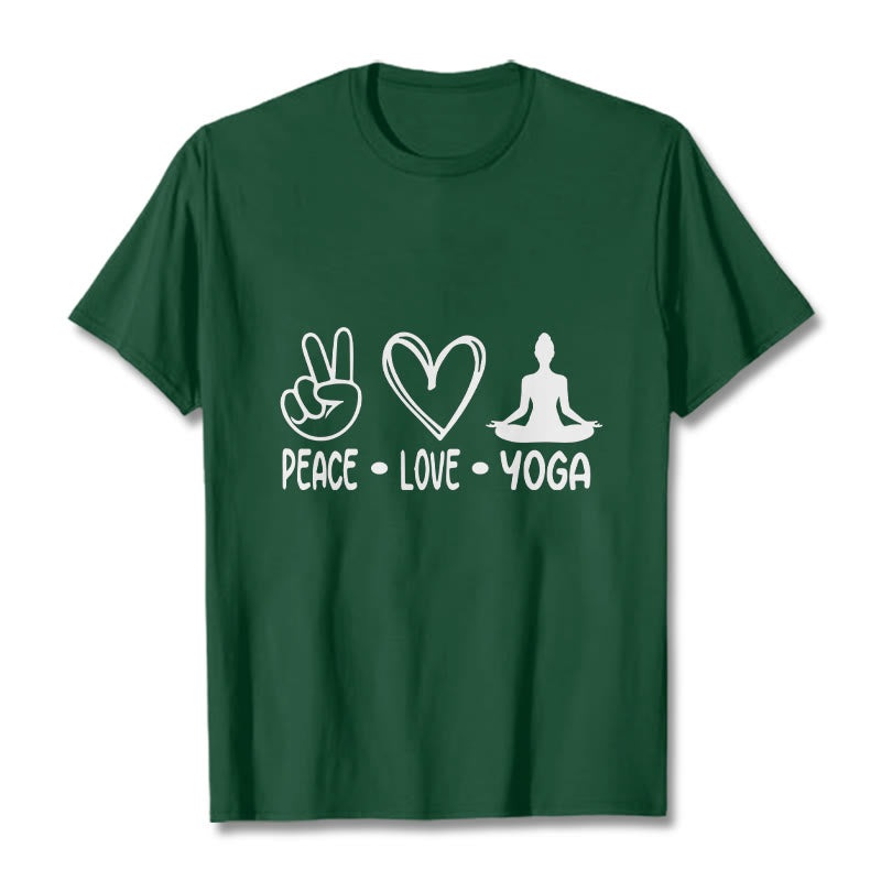 Buddha Stones Casual Hand Gesture Heart Yoga Pose Pattern Tee T-shirt - ForestGreen - 2XL - image 11