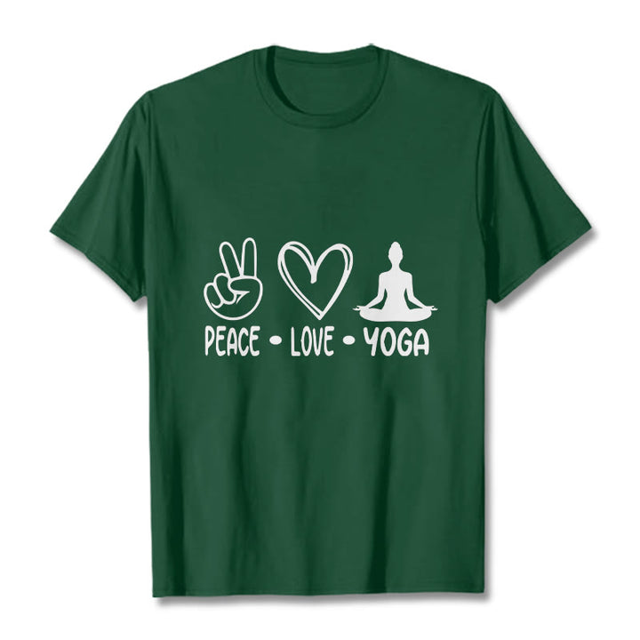 Buddha Stones Casual Hand Gesture Heart Yoga Pose Pattern Tee T-shirt - ForestGreen - 2XL - image 11