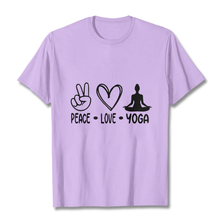 Buddha Stones Casual Hand Gesture Heart Yoga Pose Pattern Tee T-shirt - Plum - 2XL - image 17
