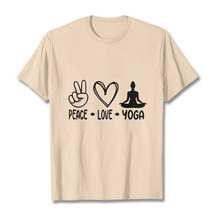 Buddha Stones Casual Hand Gesture Heart Yoga Pose Pattern Tee T-shirt - Bisque - 2XL - image 9