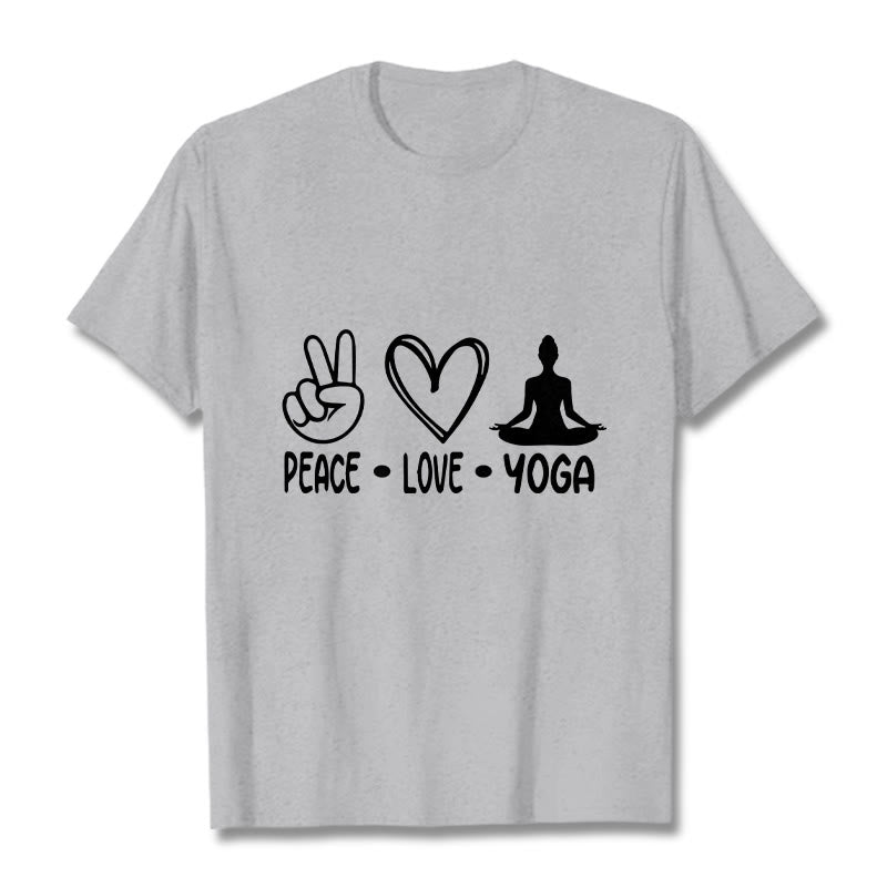 Buddha Stones Casual Hand Gesture Heart Yoga Pose Pattern Tee T-shirt - LightGrey - 2XL - image 20
