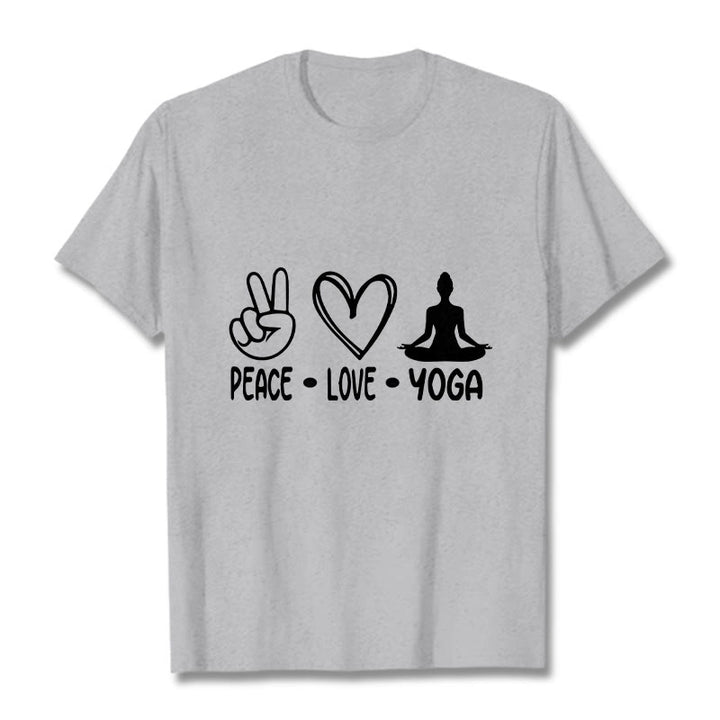 Buddha Stones Casual Hand Gesture Heart Yoga Pose Pattern Tee T-shirt - LightGrey - 2XL - image 20