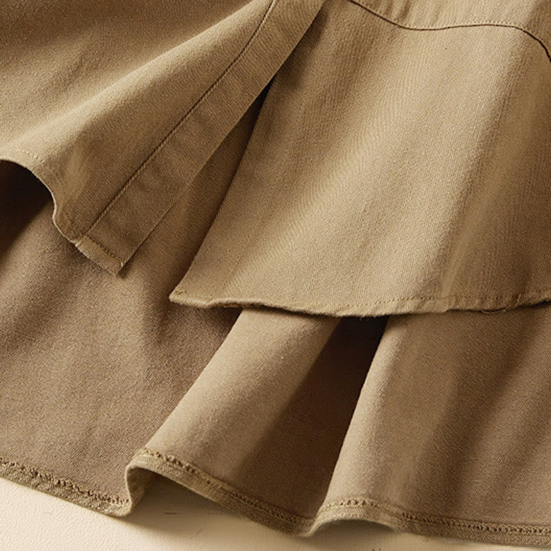 Buddha Stones Fall Irregular Design Long Sleeve Women's Cotton Linen Lapel Jacket With Pockets - image 5