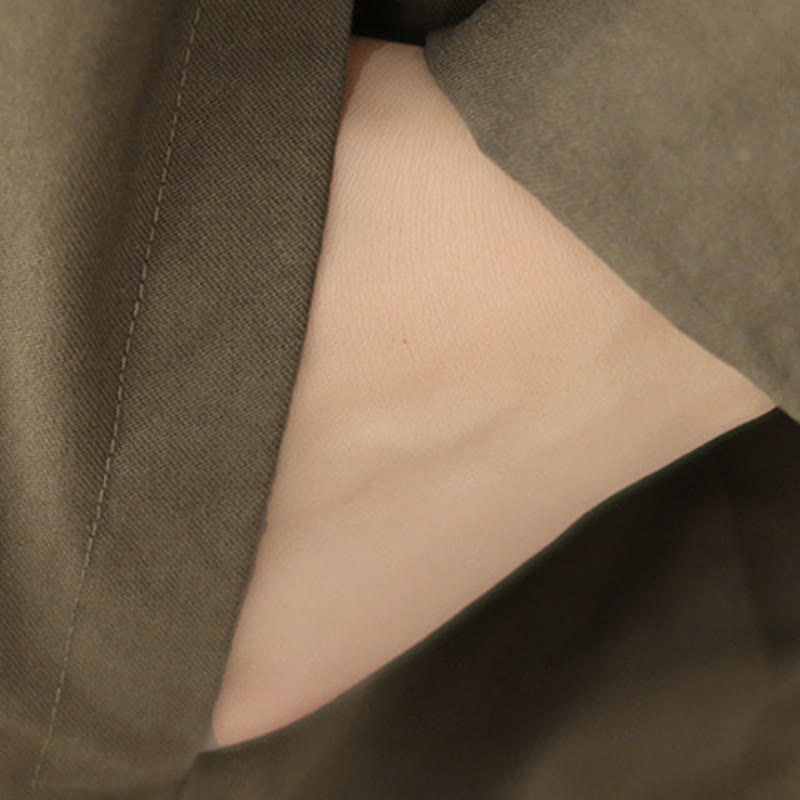 Buddha Stones Spring Plain Asymmetry Design Long Sleeve Women's Cotton Linen Jacket With Pockets - image 18