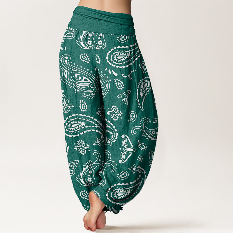 Buddha Stones Casual Classic Paisley Motif Women's Elastic Waist Harem Pants - image 3